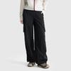 Li Ning CF Outdoor Series Comfortable Simple Wide Leg Mid Waist Solid Color Sports Long Pants Women Pants AYKV600-4