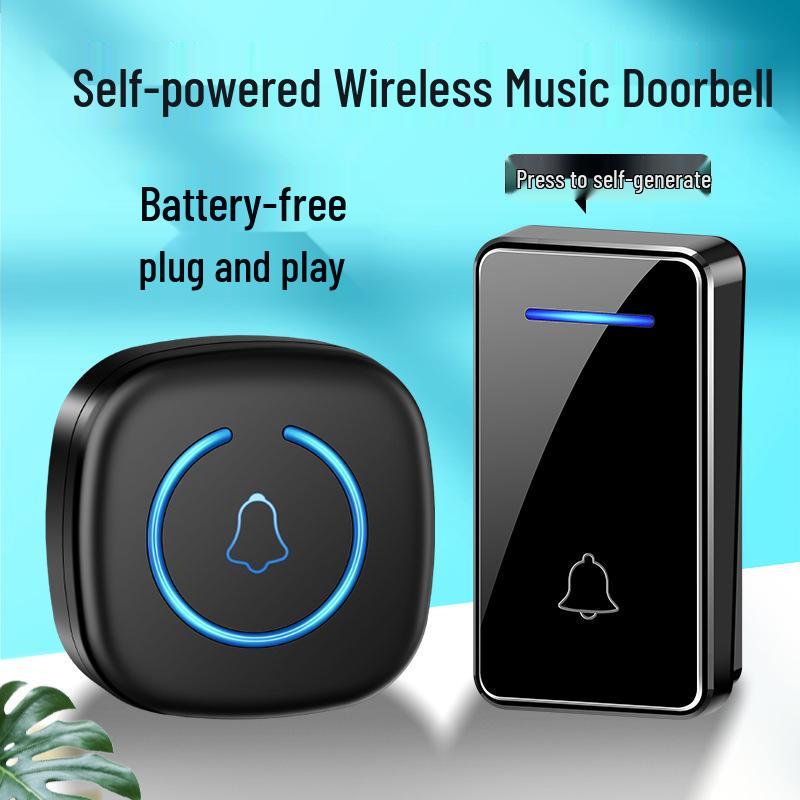 Self-Powered Wireless Waterproof Doorbell, Battery-Free and Wire-Free, for US/EU/UK Standards.