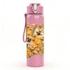 1PC Dry Autumn Yellow Flower Cluster Print 750ml Color Plastic Sports Water Bottle Leakproof Flip Straw Lid Suitable for Sports Office Home Use
