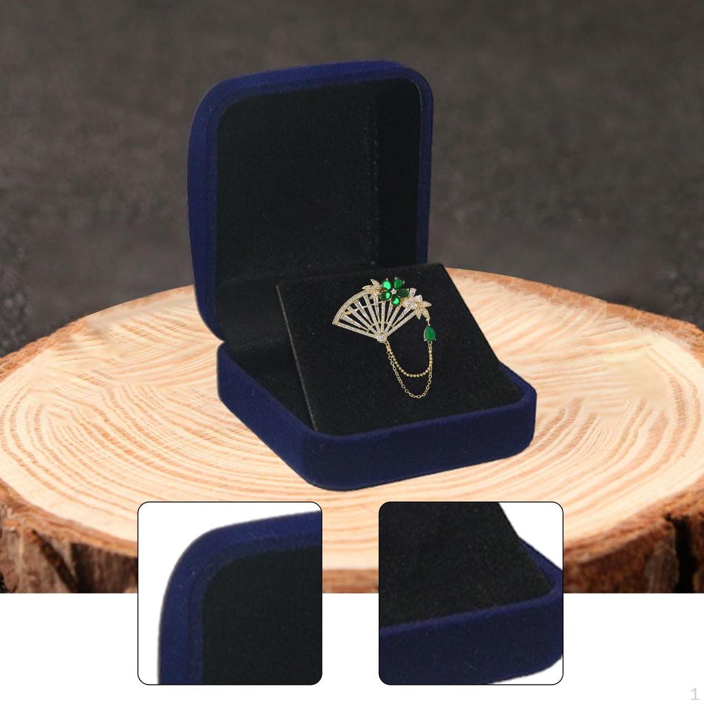 Velvet Display Box Brooch Storage Jewelry Organizer Lapel Pin Case for Brooches