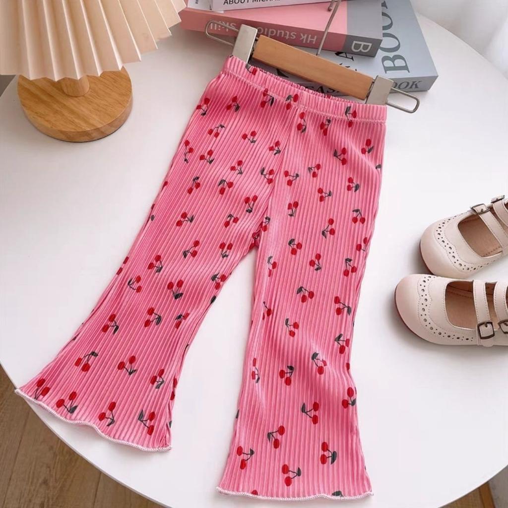 Children's Outdoor Leggings Summer New Style Girls' Bell Bottom Pants Elastic Medium and Small Children's Mosquito Proof Pants