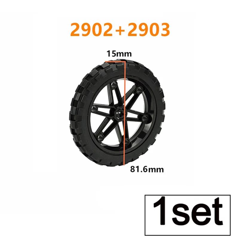1Pcs Technical Tire & Wheel Hub Building Blocks Compatible with MOC Car Truck Parts