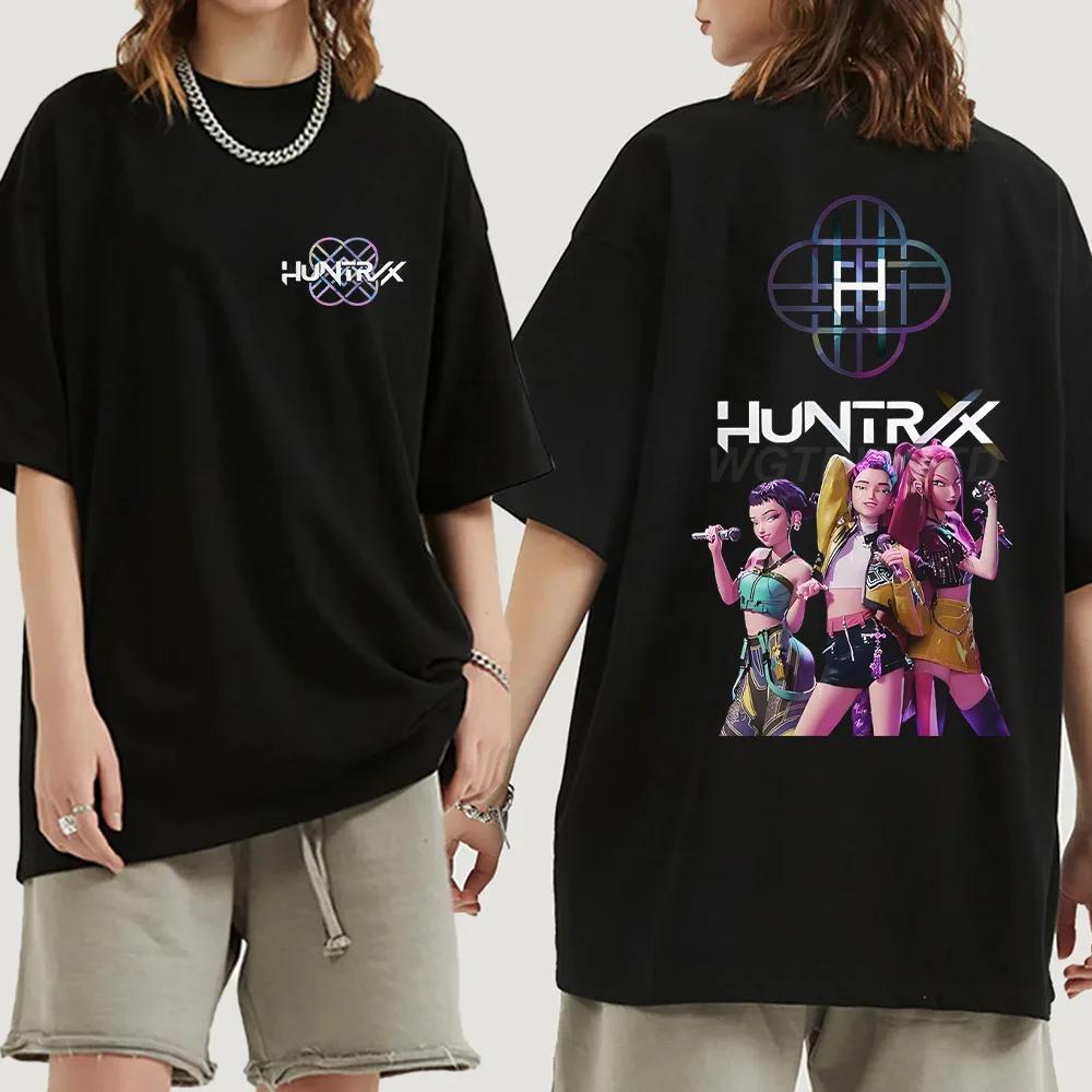 Loose Crew Neck Short Sleeve T-Shirt K Pop Demon Hunters Hunter Group Print Base Layer Top