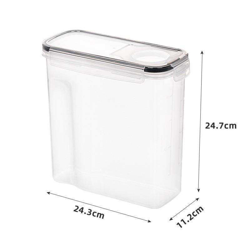 4L Transparent PP Plastic Five Grains Storage Jar - Moisture & Insect Resistant Rice Container
