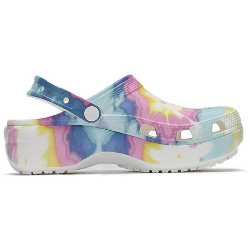 Crocs Classic Clog Clouds Tie Dye Printing Lightweight Cozy Sports Sandals Pink Blue Women's
