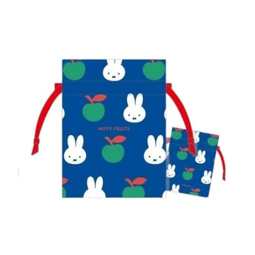 Miffy Fruits Apple Drawstring Bag, Blue