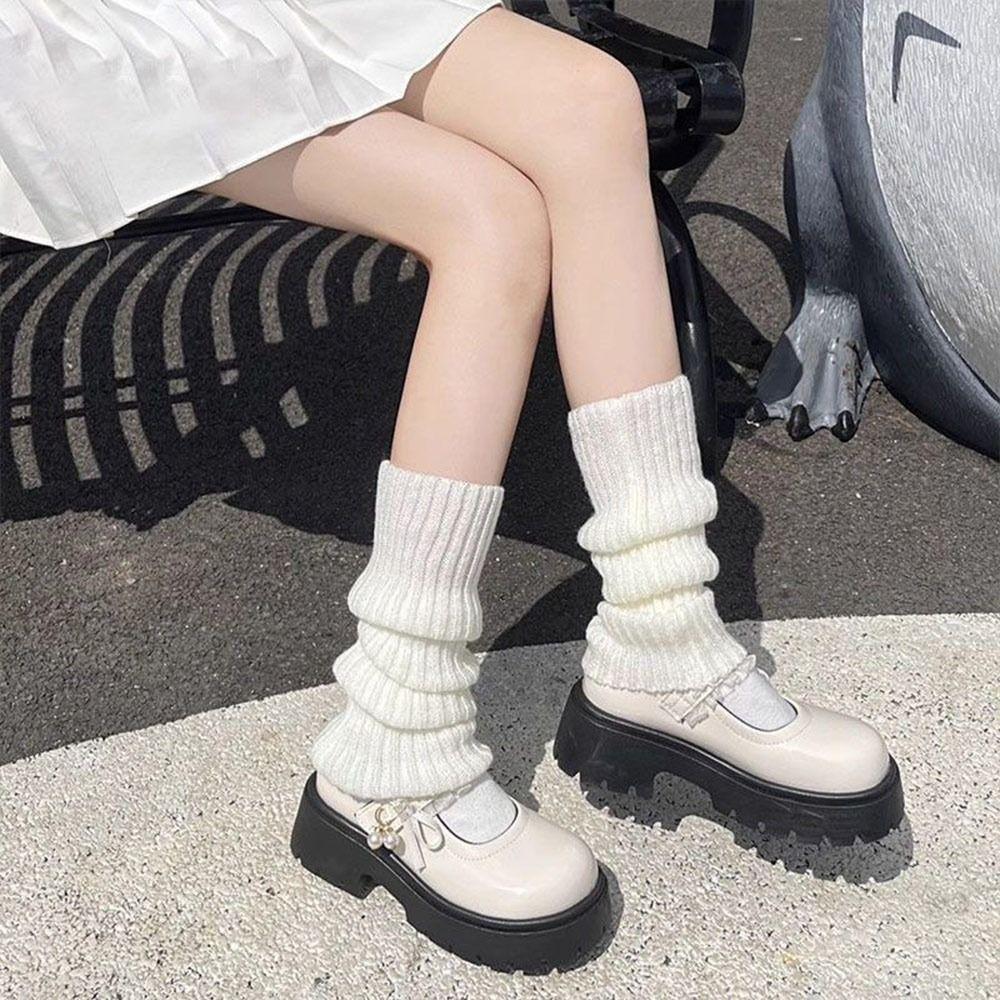 Knitted Leg Warmers Warm Long Socks Casual Knee Socks Autumn Winter