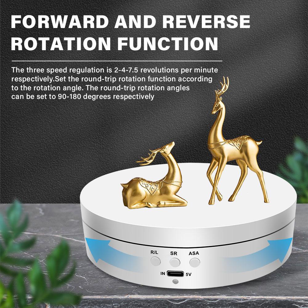 138mm electric rotating mirror display stand, 360-degree turntable,jewelry stand, rotating shooting, three speeds Christmas gift