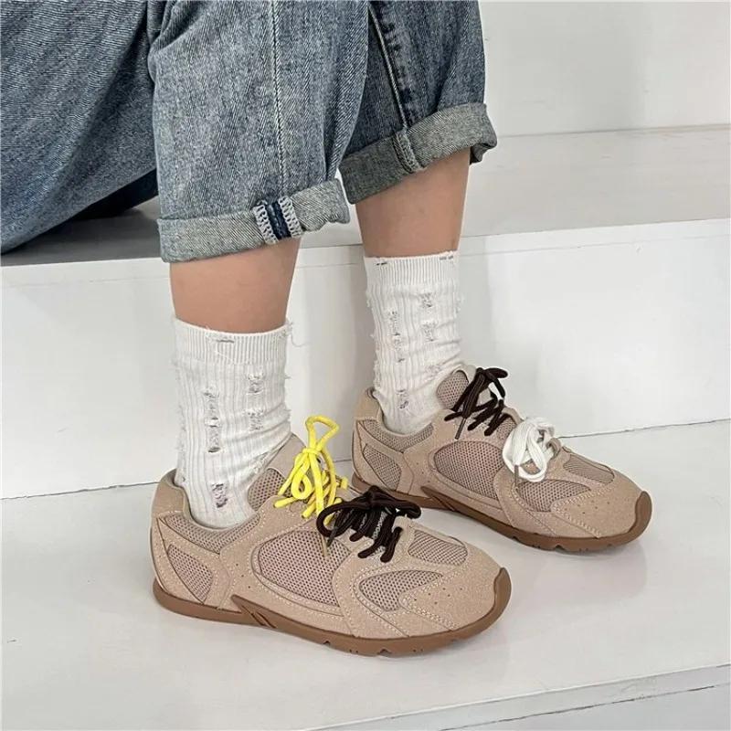 cheap  New Fashion Summer Woman Casual Shoes Sneakers For Women flat Sport Shoes Female Lace up Tennis jogging shoes