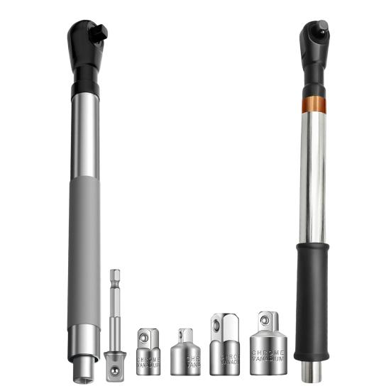 Offset Extension Wrench with Versatile Square Drive Adapters High Torque Output Multipurpose Impact Ratchet Wrench Extender Set