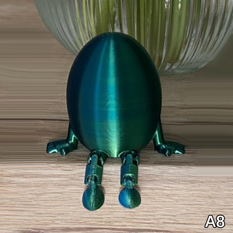 Articulated Bunny Egg Figurine Easter Decoration Movable Leg Joint Egg Statue Home Office Desktop Ornament And Gift