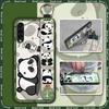 Shockproof Wrist Strap Phone Case For LG Velvet 4G/5G Silicone Soft case Durable Kickstand Cartoon Lanyard Panda Ring