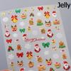 Gold Stamped Snowflake Stars White Christmas Tree Red Bowknot Cute 3D Nail Art Stickers Xmas Lovely Manicure Decals