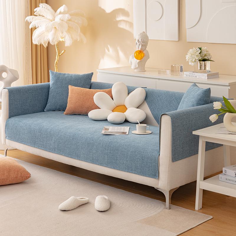 Capa de sofá antiderrapante universal de cor sólida, capa de sofá para sala de estar, 1 peça, capa de sofá nórdica de chenille de alta qualidade