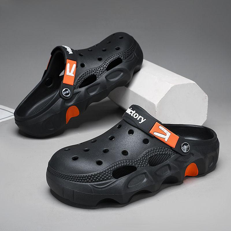 Fashion Hole Men's Summer Sandlas Shoes Outdoor Beach Slides Platform Male Slipper High Quality Fashion Fun Original Adult 2024 Style