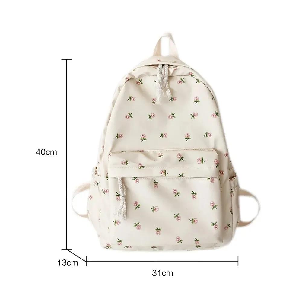 

Korean Student School Backpack Floral White School Bags For Teenage Girls Cute Women S Backpack Brand Book Bag Nylon Rucksack