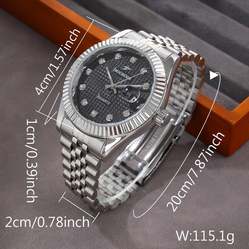 Classic Men's Quartz Watch High Quality Luxury Round Business Student Sport Wristwatch Relogio Stainless Steel Date Clock