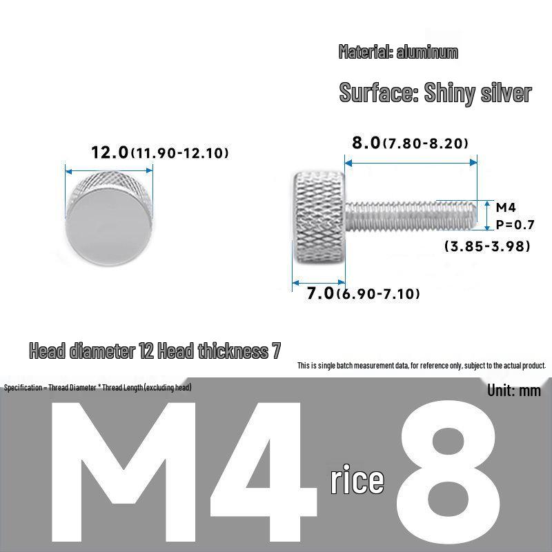 Barevné hliníkové šrouby s ručním utahováním pro úpravu počítačové skříně - velikosti M3/M4/M5, 16*5/6-10/20