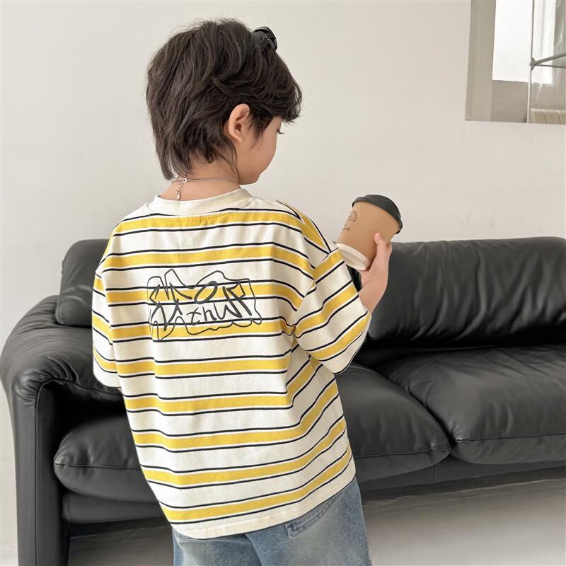 Boys' Pure Cotton Striped Short-Sleeve T-Shirt