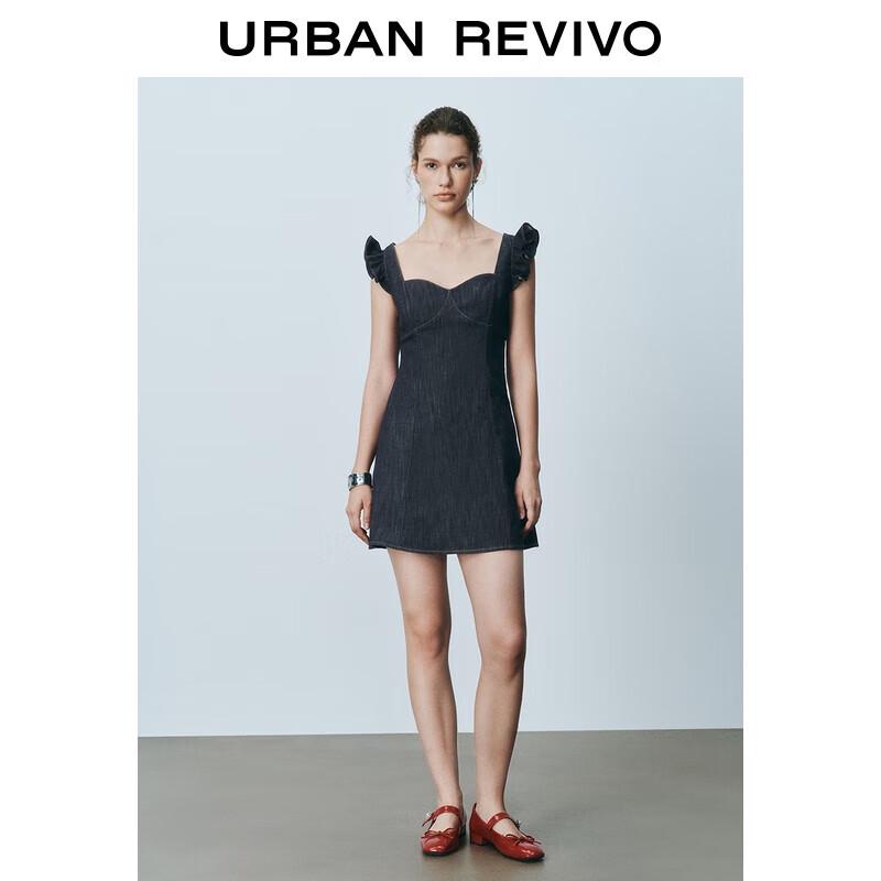 

Ретро джинсовое мини-платье с оборками UR2025 M