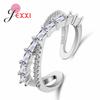 Wholesale Unique Crossed Design Rings For Women Unisex 925 Sterling Silver Color Color "X" Shape Cubic Zircons Bague Jewelry