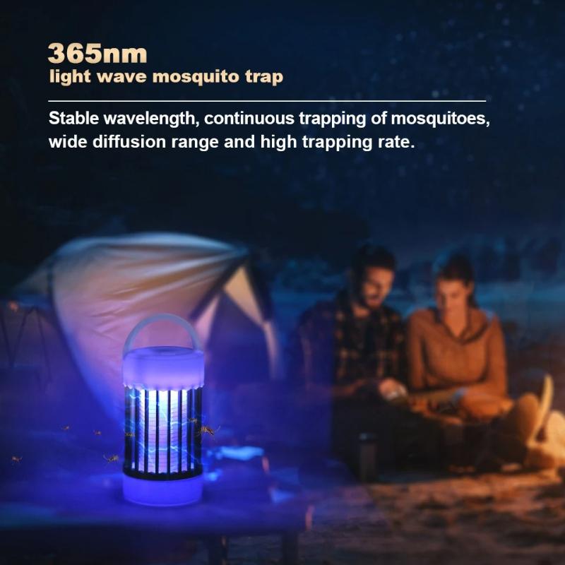 Portable UV Mosquito Killer Lamp Electric Bug Zapper USB Rechargeable Fly Swatter Insect Trap for Camping Summer