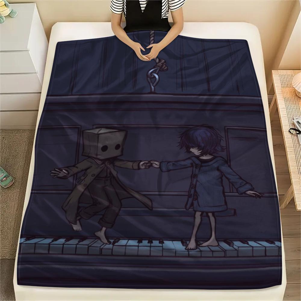 1Pc Little Nightmares Print Flannel Blanket, High Quality Comfortable for All Seasons, Home Decor, Warmth and Comfort, Perfect for Christmas Gifts