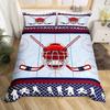 Three Piece Quilt Cover Ice Hockey Rink 3D Digital Printed Sheet Bedding Set