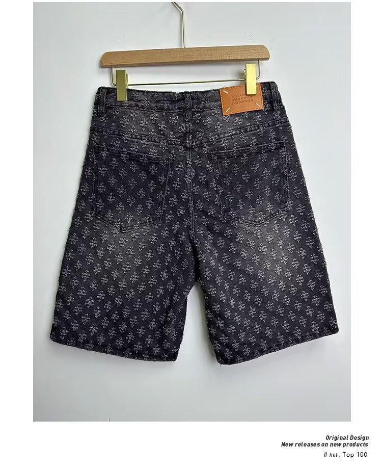 Men's Elastic Waist Denim Overalls: Loose-Fit Straight Summer Shorts