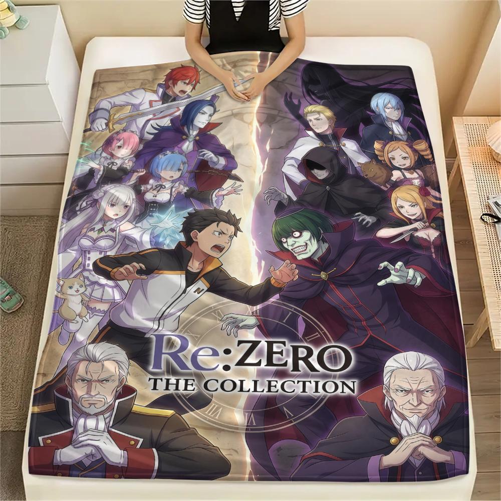 Retro ReZero Starting Life in Another WorldPrint Flannel Blanket, High quality Comfortable for All Seasons, Home Decor, Warmth and Comfort