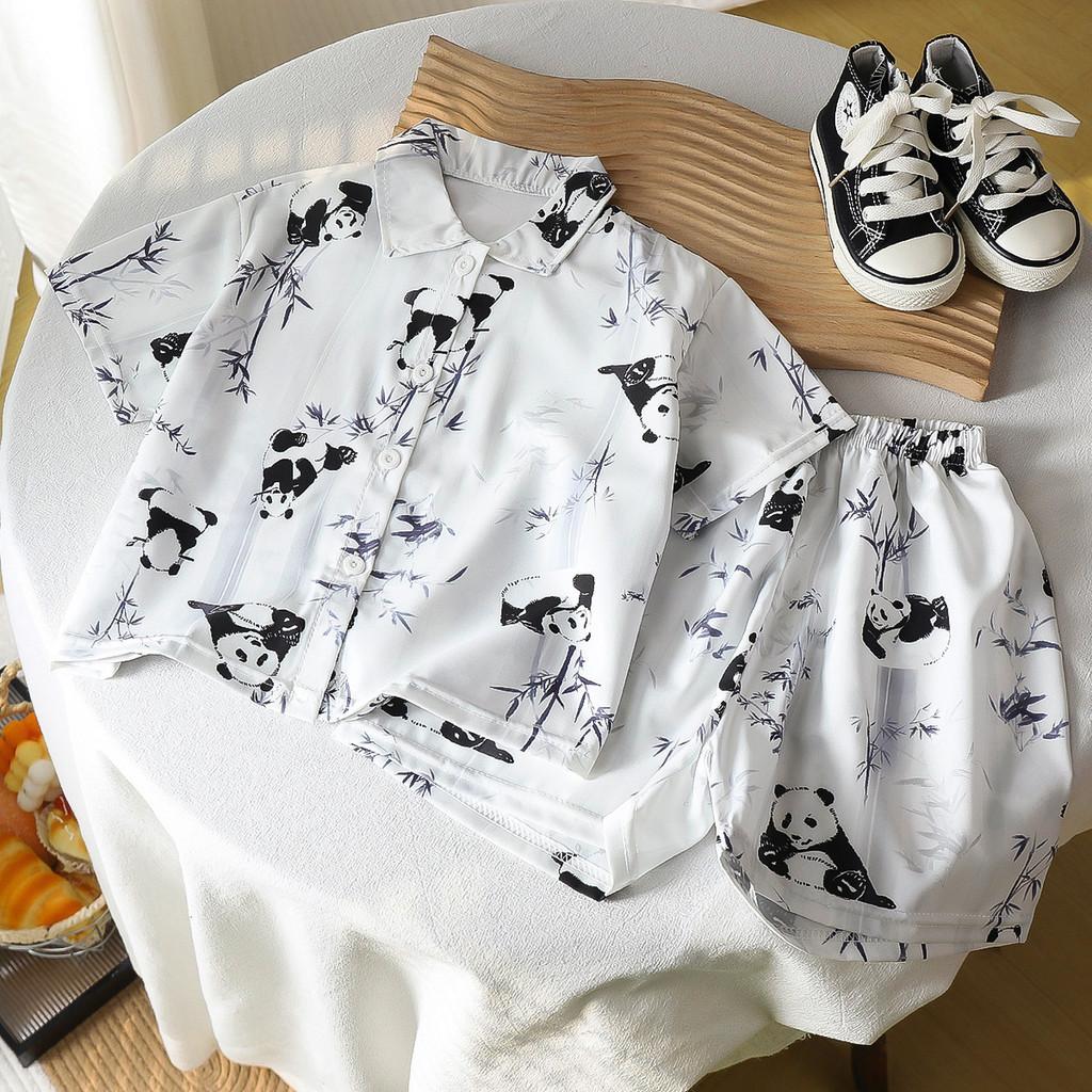 Vintage Shirt Boy Summer Fashion Chiffon Material Kids Short Sleeve Outfit For Children