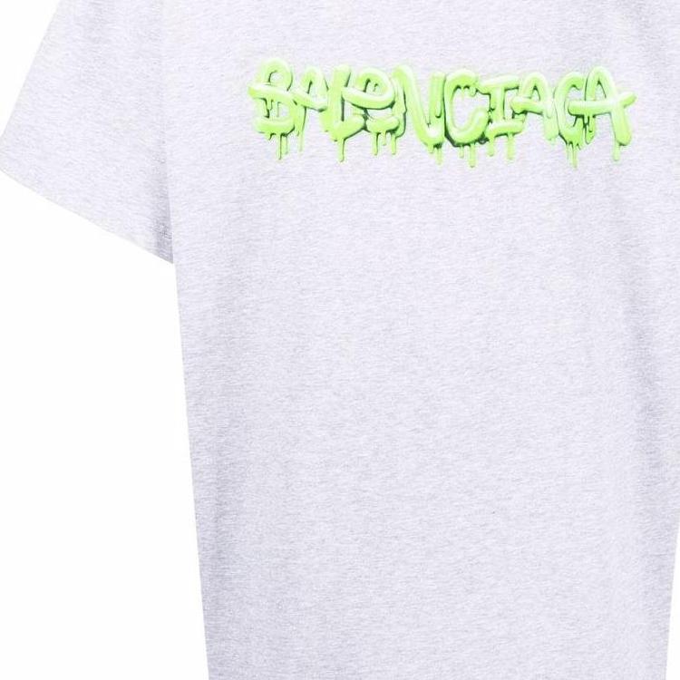 Balenciaga T Shirt Loose Fit Men's Gray 676589TLVF11203