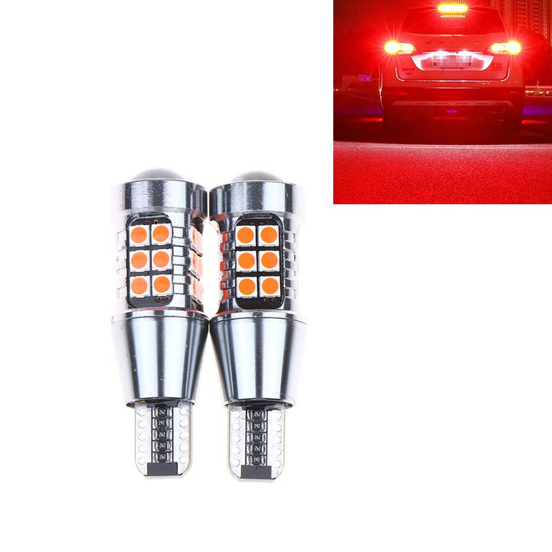 

[ZY]2Pc High Bright T15 3030 27SMD LED Bulbs Canbus Car Light High Power Additional Brake Tail Signal Lamp Backup Reserve Lights