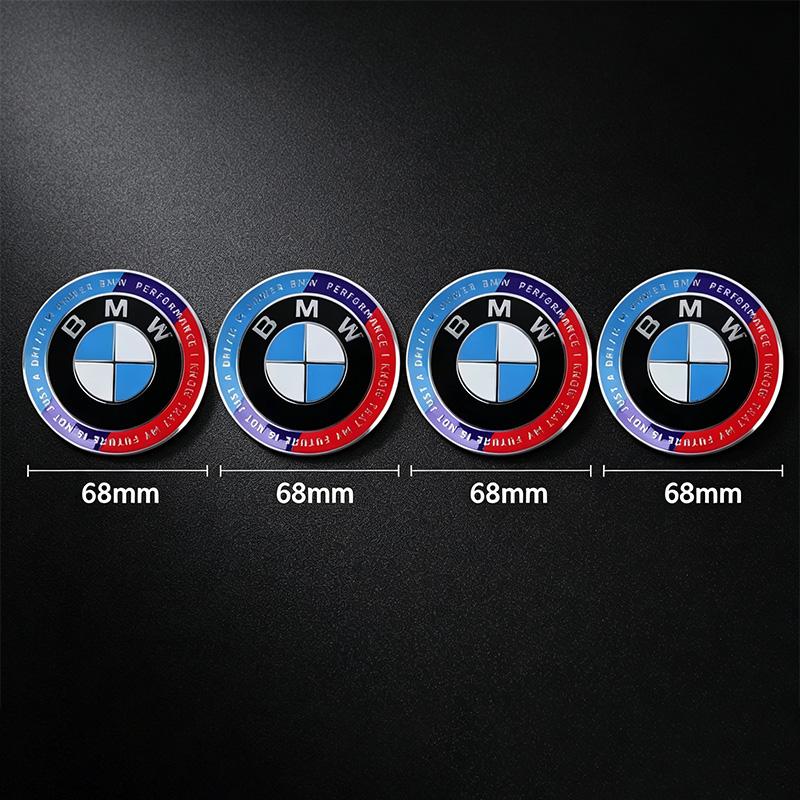 For BMW M 4Pcs 56/68mm Wheel Center Caps Emblem Badge For BMW 50th Anniversary E90 E60 F10 F20 G20 G30 E53 E85 E70 E84 F48 1/3/5/7 Series