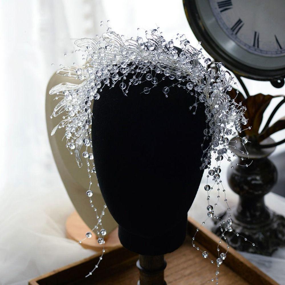 Tassel Bride Headdress Luxury Crystal Beads Hairband Fashion Bridal Headwear  Hair Accessories