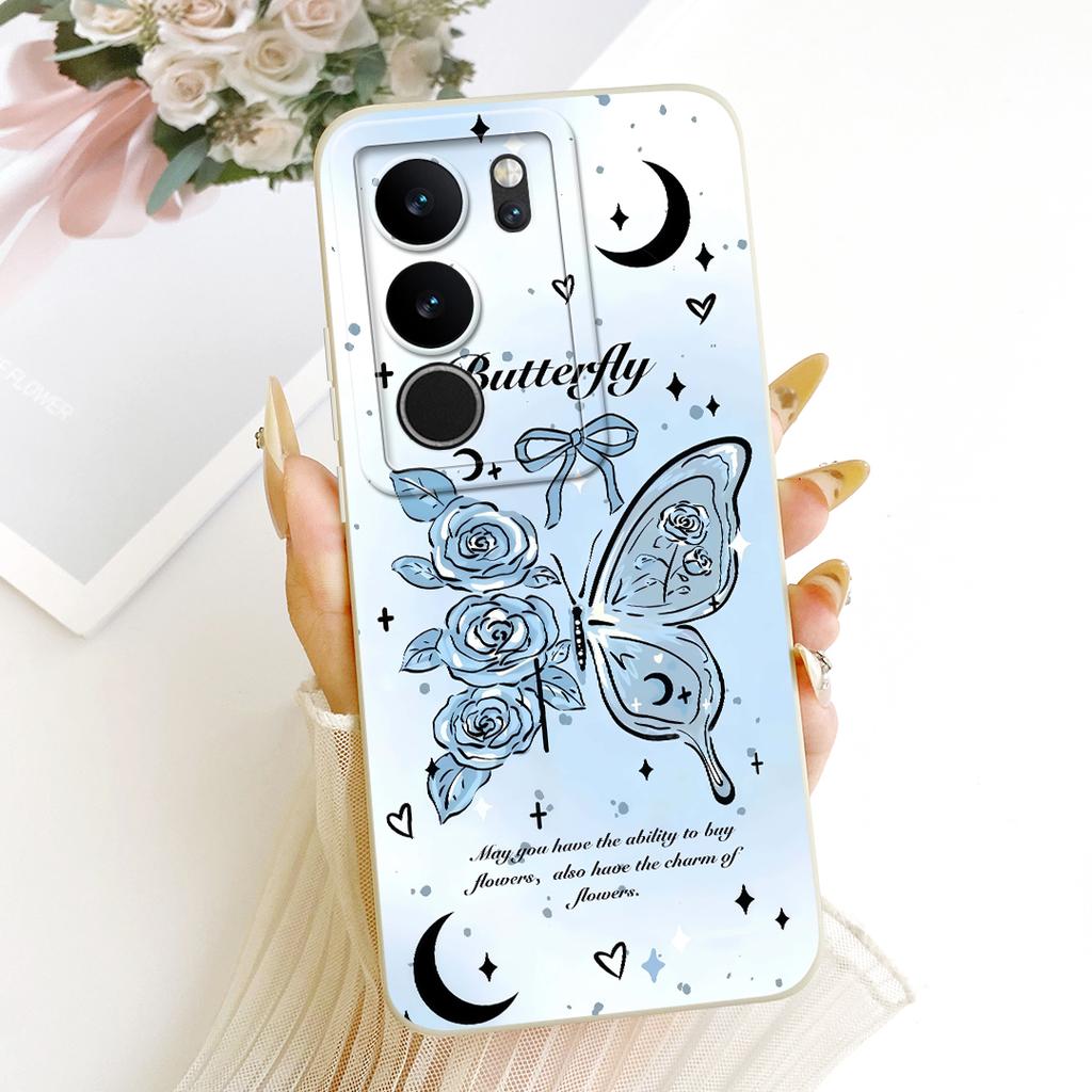 For Vivo V29 V29Pro Cute Cat Flower Cartoon Phone Case For Vivo V 29 V29 Pro V2250 V2251 Shockproof Soft Silicone Covers Bumpers