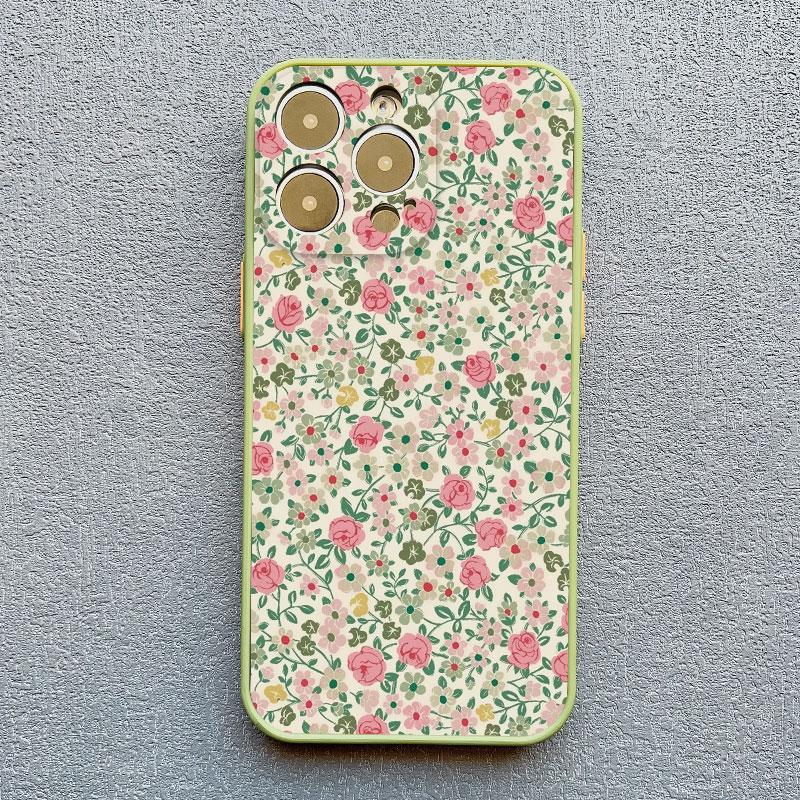 Fashion Luxury Flower Floral Funda Case for Iphone 13 12 11 Pro Max Mini 15 14 Pro Max Plus XR X XS 8 7 Plus SE Shockproof Shell