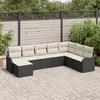 VidaXL 8-Piece Garden Sofa Set with Cushions Black Poly Rattan 3354486