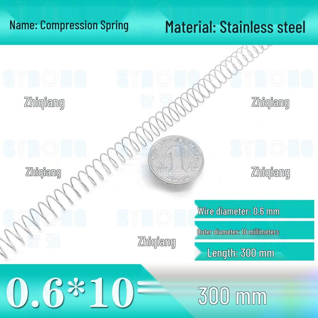 304 Stainless Steel Compression Spring – 300mm Long, High Elasticity, Shock Absorption, Customizable