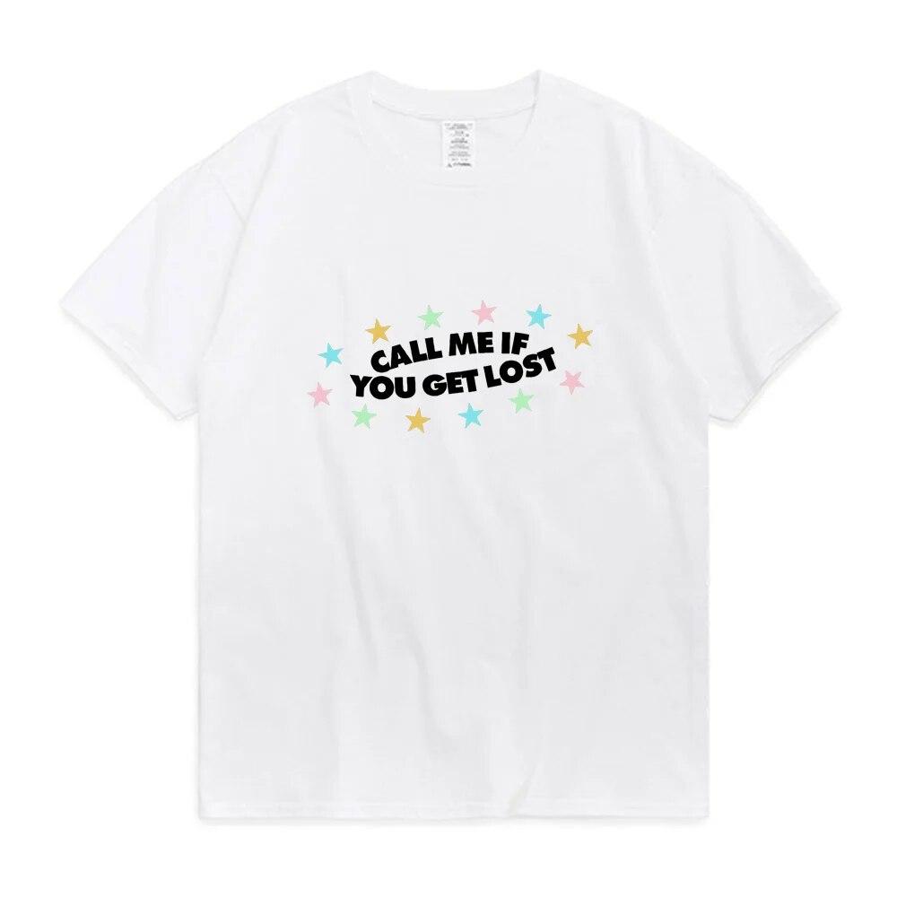Ring meg hvis du går deg vill Fantastisk T-skjorte med kortermet trykk, sommer med rund hals, overdimensjonert koselig T-skjorte for unisex kvinner Mote Pop T-skjorter