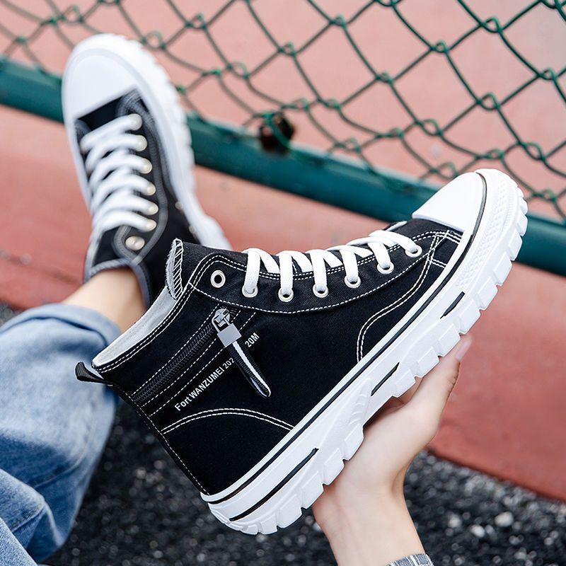 Zapatos Casuales para Hombre Zapatillas de Caña Alta Negro Zapato Masculino Lona Lujo Venta Nuevo en Oferta Calidad de Diseñador Legítimo Moda