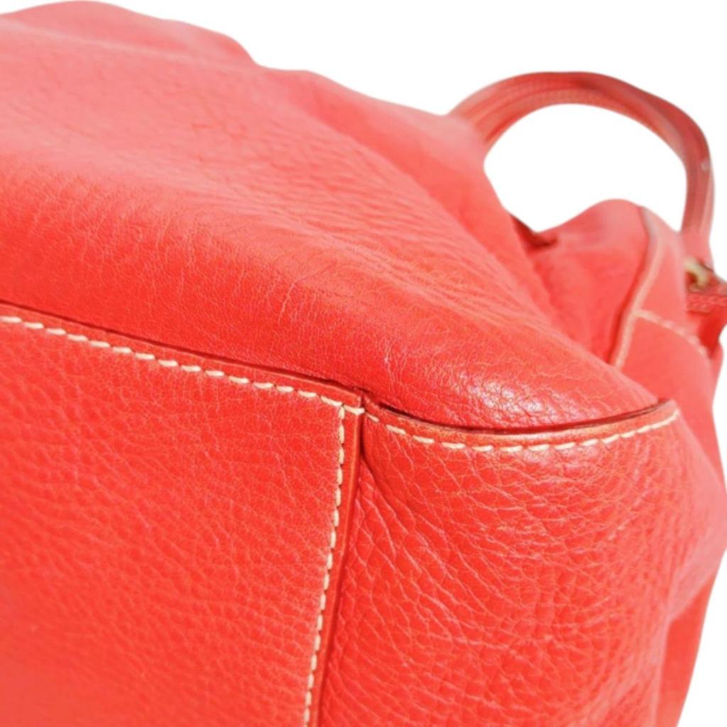 Kate Spade Drawstring type Handbag leather Red Women Used
