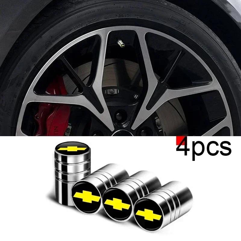 4pcs Round Tire Valve Stem Caps Aluminum Wheel Rod Dust for Chevrolet Colorado Sonic Aveo Cruze Epica Lova Camaro Impala 2 3 4 5 FA5