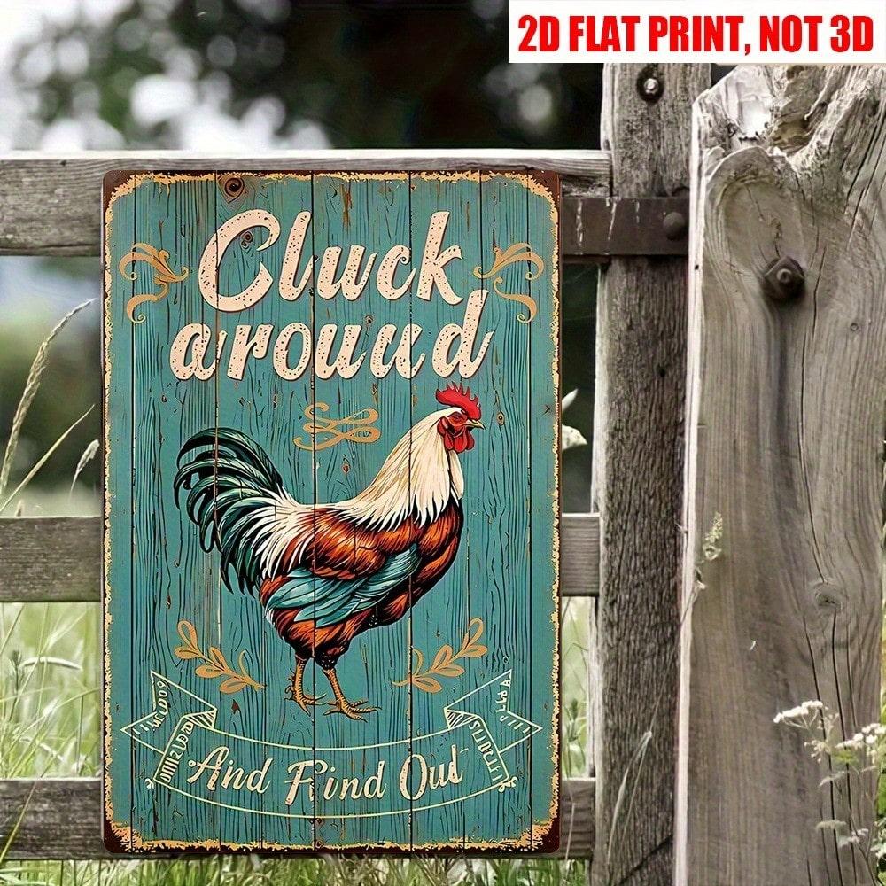 

Rustic Chicken Metal Wall Art Farmhouse Decor 12x8 Inch Vintage Kitchen Sign Funny Plaque TYA79685 різнокольоровий