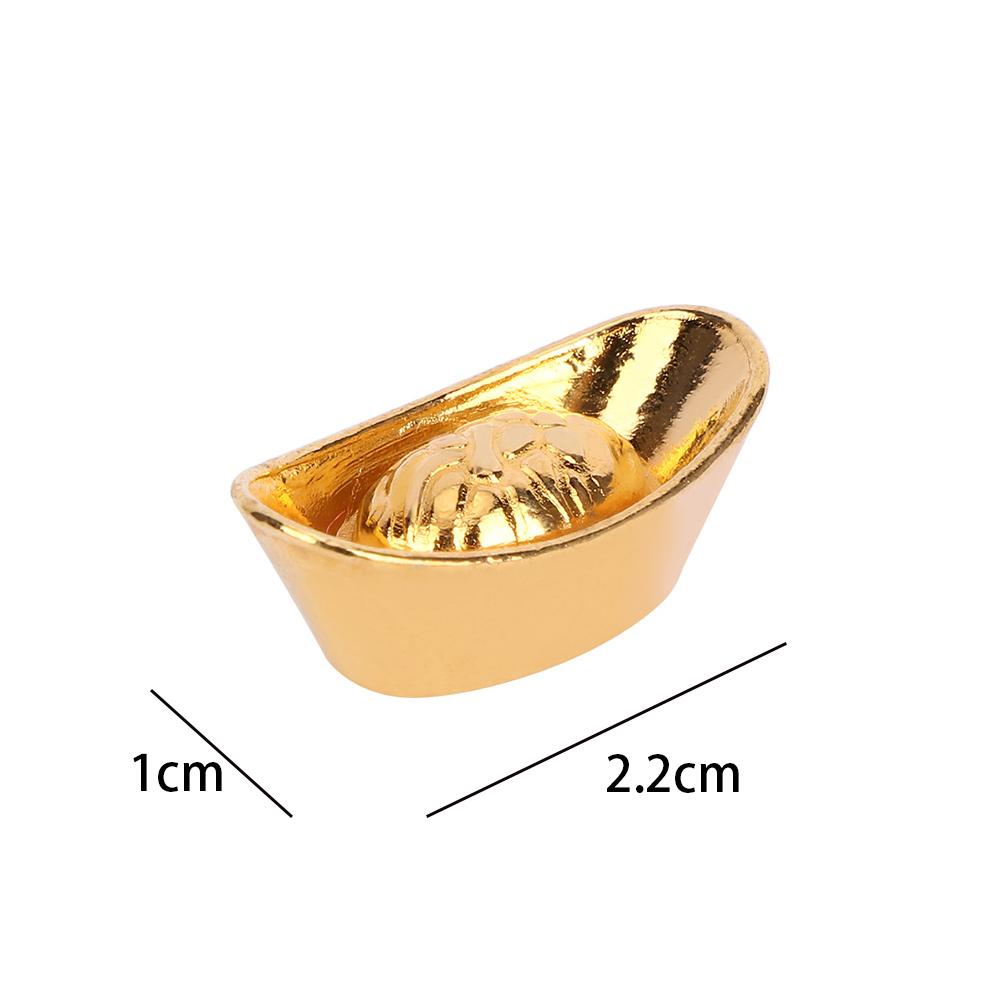 10pcs/set Office Home Decor Fengshui Decor Mascot Ingot Ornament Gold Ingot Yuanbao Lucky Money