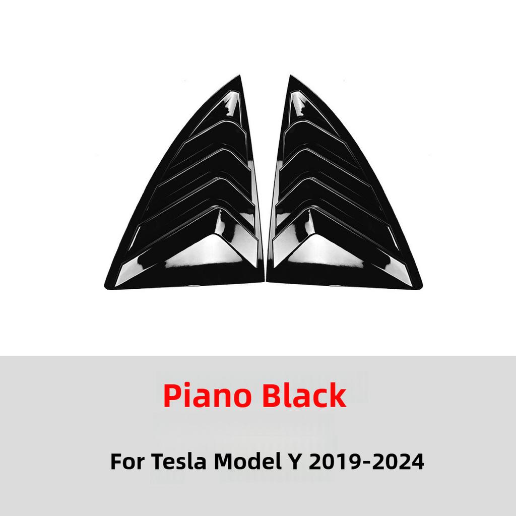 Für Tesla Model Y Juniper 2025 Model 3 Highland 2025 Heckseitenfenster Jalousie Abdeckung Verkleidung Stilvolles Aussehen Dreieckige Lamellen Modifiziert