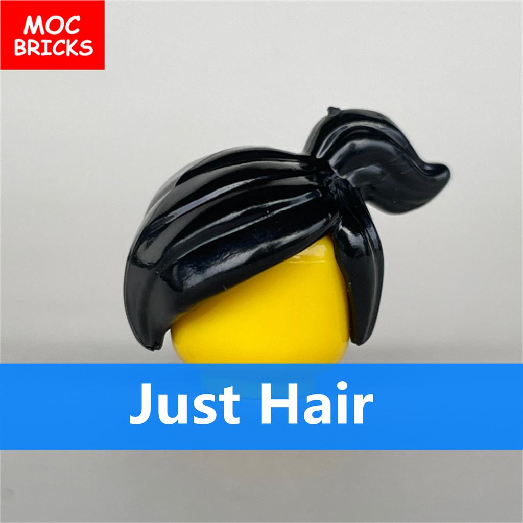 5 Stück/Los MOC Steine Weibliche Haare Zusammengebaute Partikel Bausteine Zubehör Kinderspielzeug Plastikpuppen
