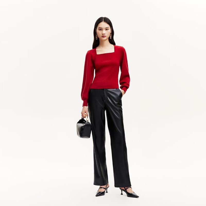 Veromoda Square Neck Lantern Sleeve Knit Top