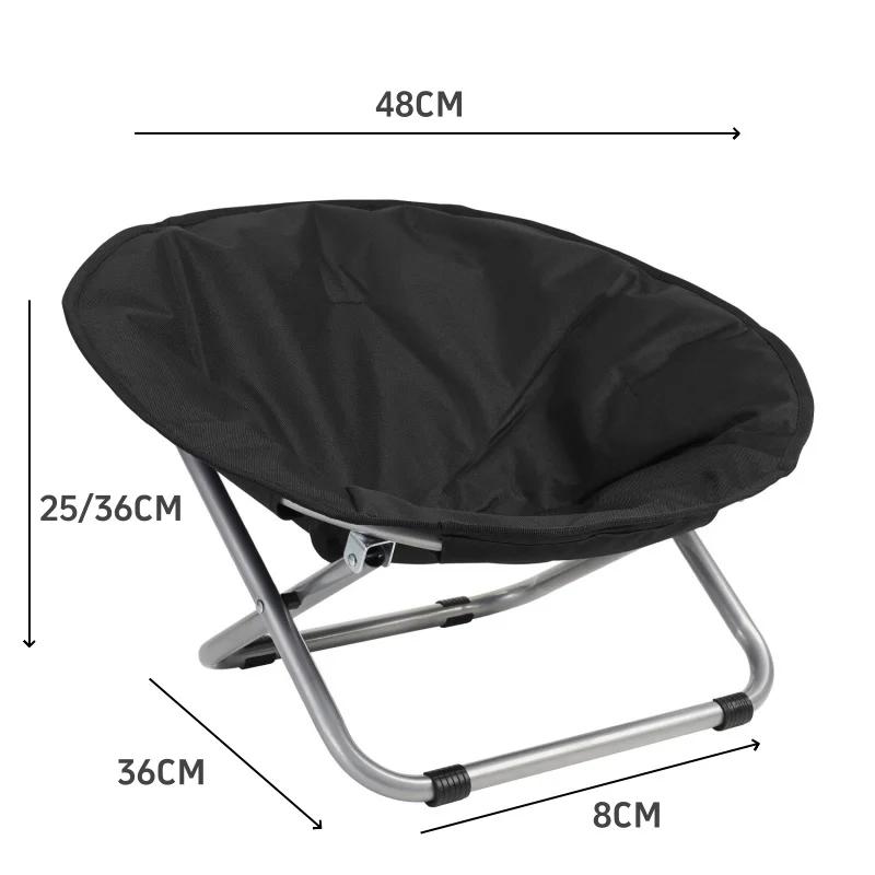 Portable pet moon chair outdoor camping cat dog foldable bed adjustable height elevated bed thick warm seat cover