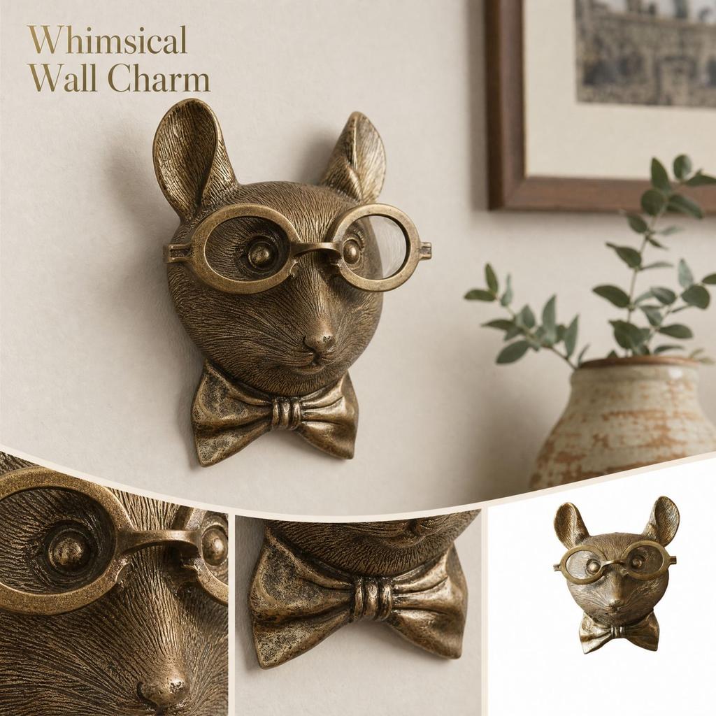 Resin Wall Decor, Animal Wall Sculpture for Home Wall and Shelf Display